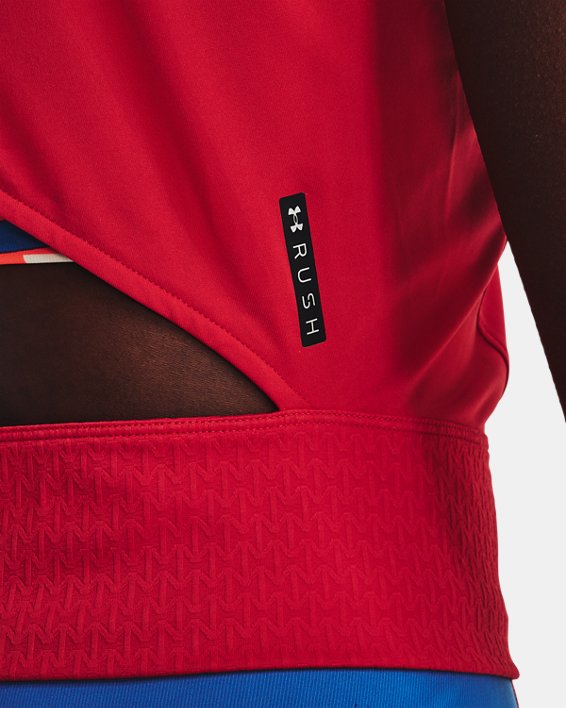 Women's UA RUSH™ Perf Top Short Sleeve, Red, pdpMainDesktop image number 4